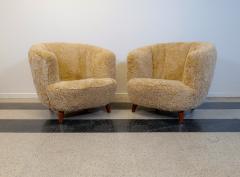 Scandinavian Mid Century Lounge Charis in Honey Sheepskin Norway 1940s - 2491974