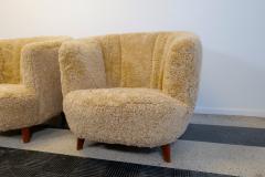 Scandinavian Mid Century Lounge Charis in Honey Sheepskin Norway 1940s - 2491979