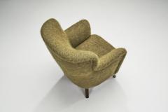 Scandinavian Mid Century Modern Armchairs in Green Wool Scandinavia 1950s - 2795379