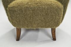 Scandinavian Mid Century Modern Armchairs in Green Wool Scandinavia 1950s - 2795381