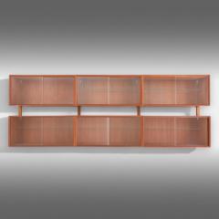 Scandinavian Mid Century Modern Wall Mounted Bookshelf Teak Norway 1967 - 3892678