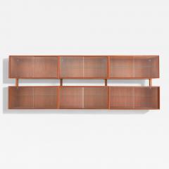 Scandinavian Mid Century Modern Wall Mounted Bookshelf Teak Norway 1967 - 3893725