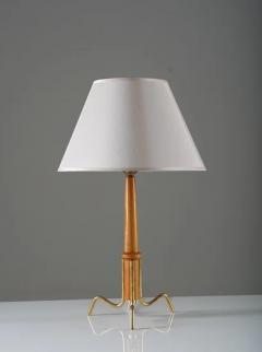 Scandinavian Mid Century Table Lamp in Brass and Teak - 2915866