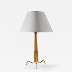 Scandinavian Mid Century Table Lamp in Brass and Teak - 2920554
