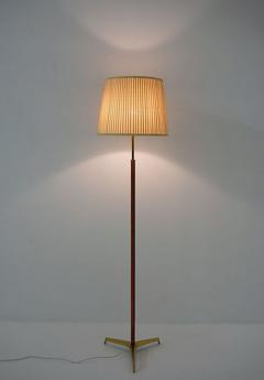 Scandinavian Midcentury Floor Lamp in Brass and Leather - 3102379