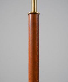 Scandinavian Midcentury Floor Lamp in Brass and Leather - 3102383