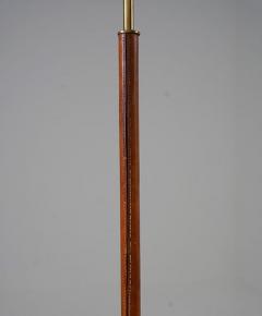 Scandinavian Midcentury Floor Lamp in Brass and Leather - 3102387