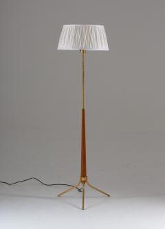 Scandinavian Midcentury Floor Lamp in Brass and Wood - 1637168
