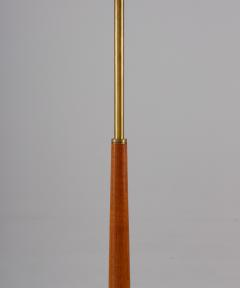 Scandinavian Midcentury Floor Lamp in Brass and Wood - 1851589