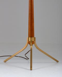 Scandinavian Midcentury Floor Lamp in Brass and Wood - 1851592