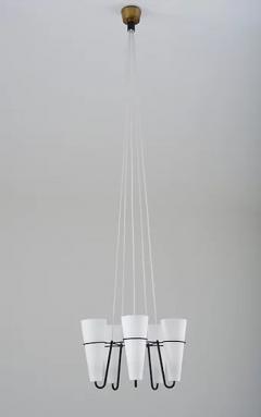 Scandinavian Midcentury Pendant in Glass and Metal - 2335538