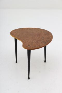 Scandinavian Midcentury Side Table in Elm Root and Brass - 1114767