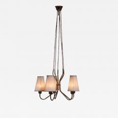 Scandinavian Modern 5 armed brass chandelier - 3531167