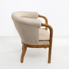 Scandinavian Modern Art Deco armchair in solid stained birch with carved frame  - 1716283