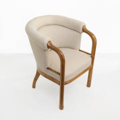 Scandinavian Modern Art Deco armchair in solid stained birch with carved frame  - 1716284