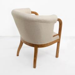 Scandinavian Modern Art Deco armchair in solid stained birch with carved frame  - 1716285