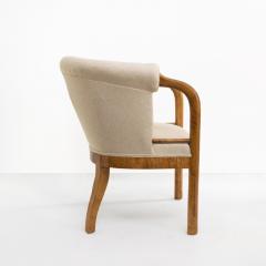 Scandinavian Modern Art Deco armchair in solid stained birch with carved frame  - 1716357