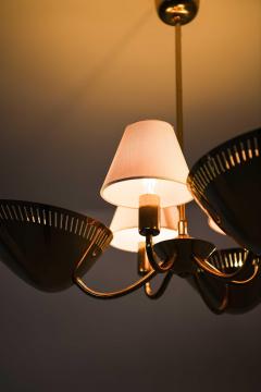 Scandinavian Modern Brass Ceiling Lamp in Gold and White 1950s - 4744212