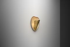 Scandinavian Modern Brass and White Lacquered Wall Lamp Sweden Mid 20th Century - 4604257