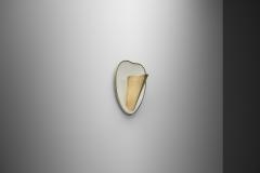 Scandinavian Modern Brass and White Lacquered Wall Lamp Sweden Mid 20th Century - 4604363