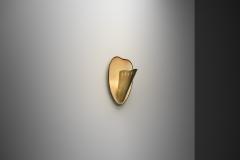 Scandinavian Modern Brass and White Lacquered Wall Lamp Sweden Mid 20th Century - 4604366