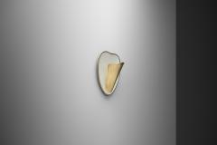 Scandinavian Modern Brass and White Lacquered Wall Lamp Sweden Mid 20th Century - 4604367