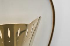 Scandinavian Modern Brass and White Lacquered Wall Lamp Sweden Mid 20th Century - 4604372
