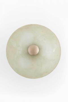Scandinavian Modern Flush Mount in Glass and Nickel Plated Metal 1940s - 4699413