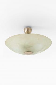 Scandinavian Modern Flush Mount in Glass and Nickel Plated Metal 1940s - 4699499