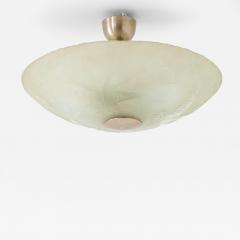 Scandinavian Modern Flush Mount in Glass and Nickel Plated Metal 1940s - 4699522