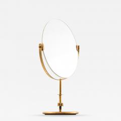 Scandinavian Modern Golden Table Mirror in Brass 1950s - 4614337
