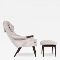 Scandinavian Modern Lounge Chair and Footstool by Gerhard Berg C 1950 - 2928041