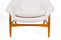 Scandinavian Modern Oak and Upholstered Womblike Lounge Chair Denmark 1960s - 927495