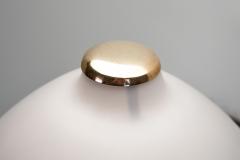 Scandinavian Modern Opal Glass and Brass Wall Lamp Sweden ca 1950s - 4584491