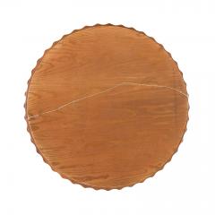 Scandinavian Modern Pie Crust Mirror in Elm Wood - 1009176