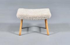 Scandinavian Modern Sheepskin Stool - 4710807