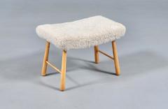 Scandinavian Modern Sheepskin Stool - 4710808