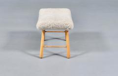 Scandinavian Modern Sheepskin Stool - 4710809