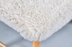Scandinavian Modern Sheepskin Stool - 4710813