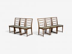Scandinavian Modern Six Dining Chairs Beech Fabric Scandinavia 1900s - 4753322