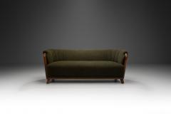 Scandinavian Modern Sofa with Dark Green Upholstery Scandinavia 1940s - 3893697