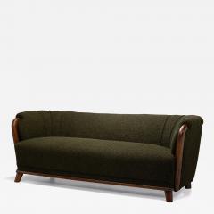 Scandinavian Modern Sofa with Dark Green Upholstery Scandinavia 1940s - 3895593