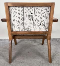 Scandinavian Modern Style Walnut Chair Boucle Black White Fabric - 3678641