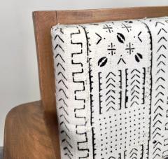 Scandinavian Modern Style Walnut Chair Boucle Black White Fabric - 3678642
