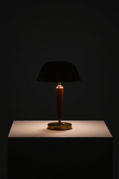Scandinavian Modern Table Lamp in Beech and Brass 1950s - 4596290