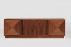 Scandinavian Modern Teak Walnut Credenza C 1950s - 3728842