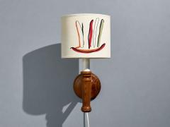 Scandinavian Modern Wall Sconce Pine Fabric Sweden 1970s - 4637207
