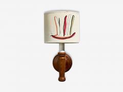 Scandinavian Modern Wall Sconce Pine Fabric Sweden 1970s - 4637210