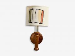 Scandinavian Modern Wall Sconce Pine Fabric Sweden 1970s - 4637214