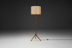 Scandinavian Modern Wood Floor Lamp with Tripod Base Scandinavia 1950s - 4566777
